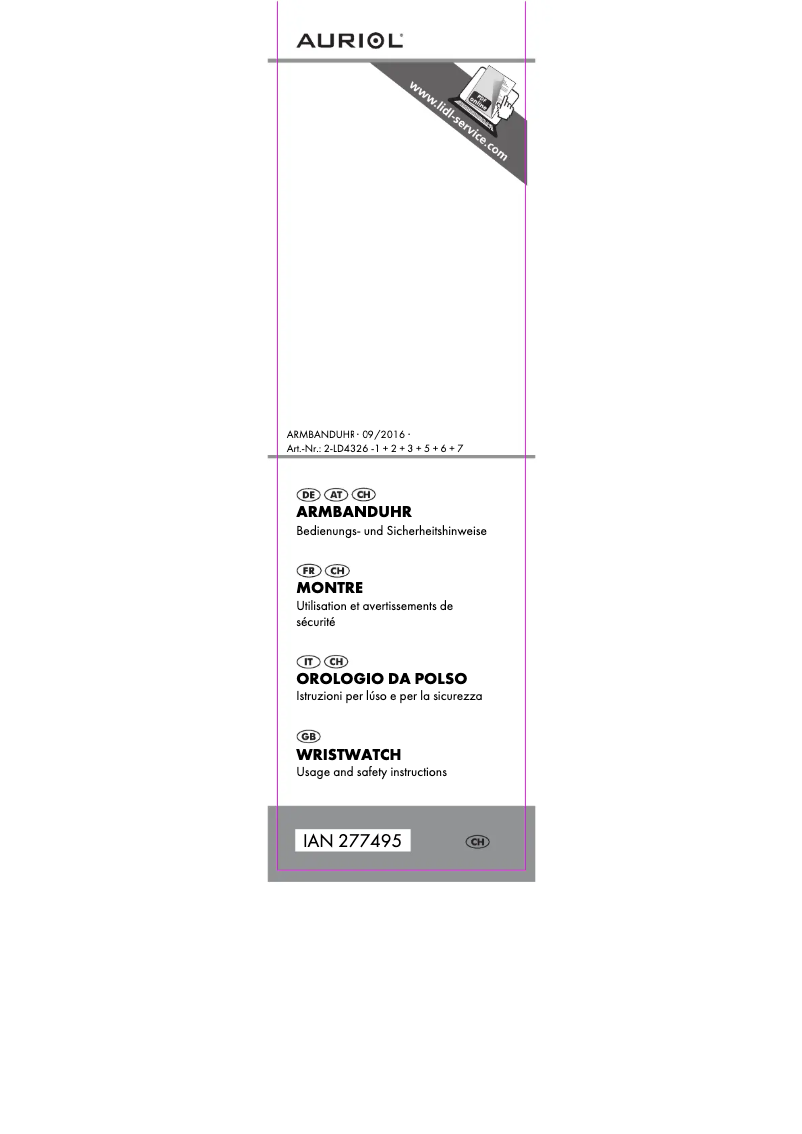 Page 1 of the manual User Manual Auriol IAN 277495