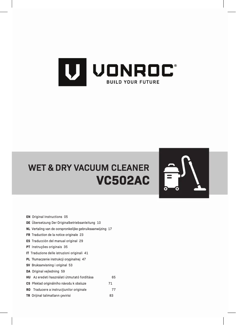 Page 1 of the manual User Manual Vonroc VC502AC