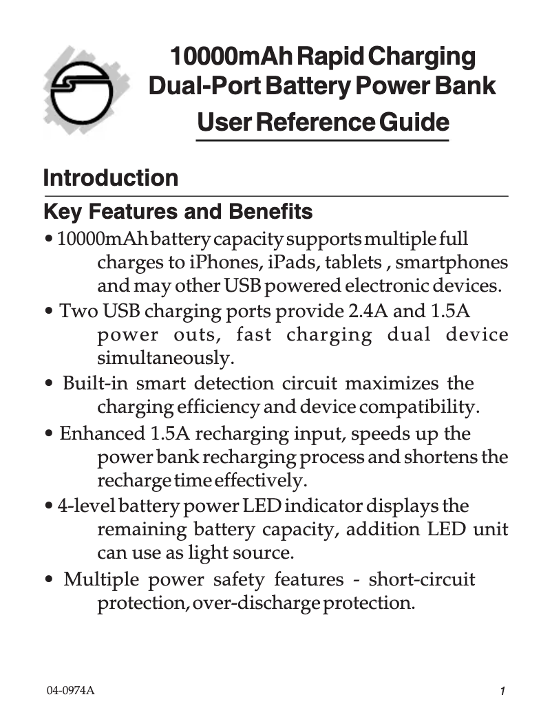 First page image of the manual for CE-CH0C12-S1