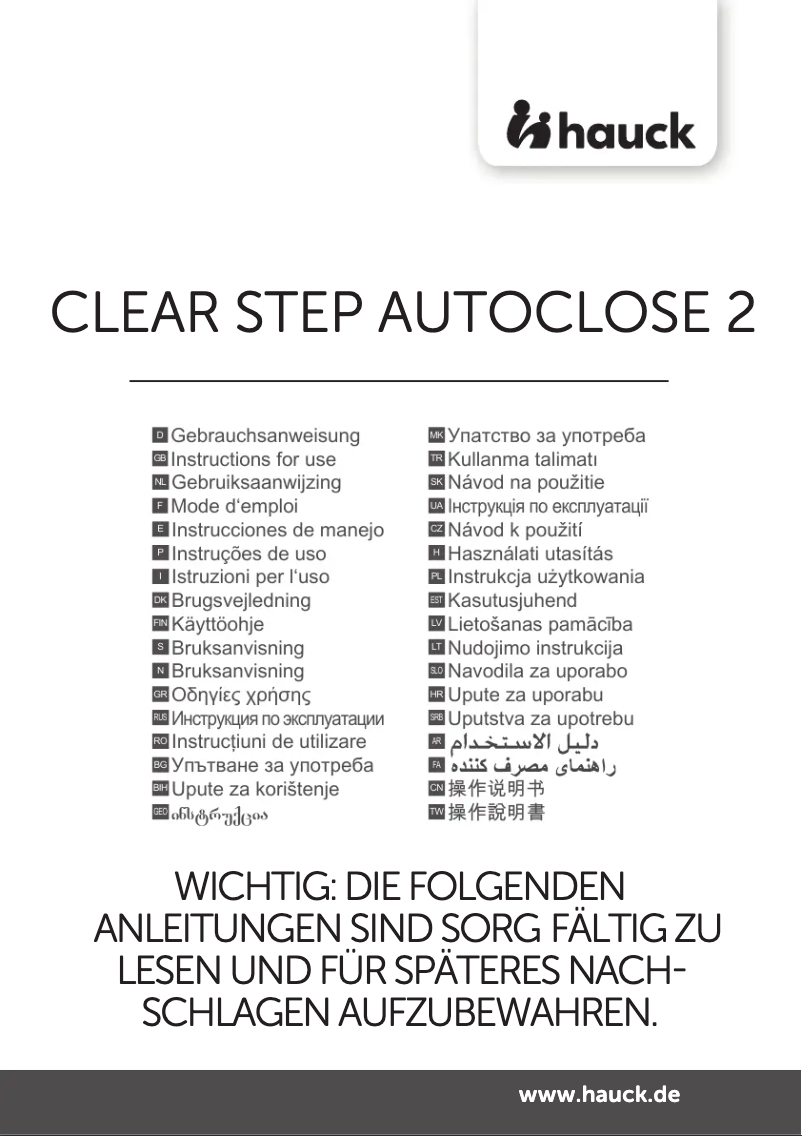 First page image of the manual for Clear Step Autoclose