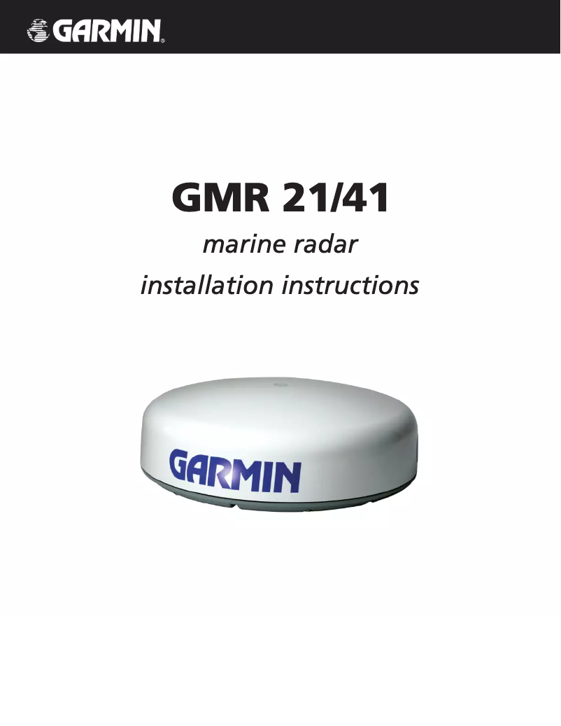 Page 1 de la notice Guide d'installation Garmin GMR 41