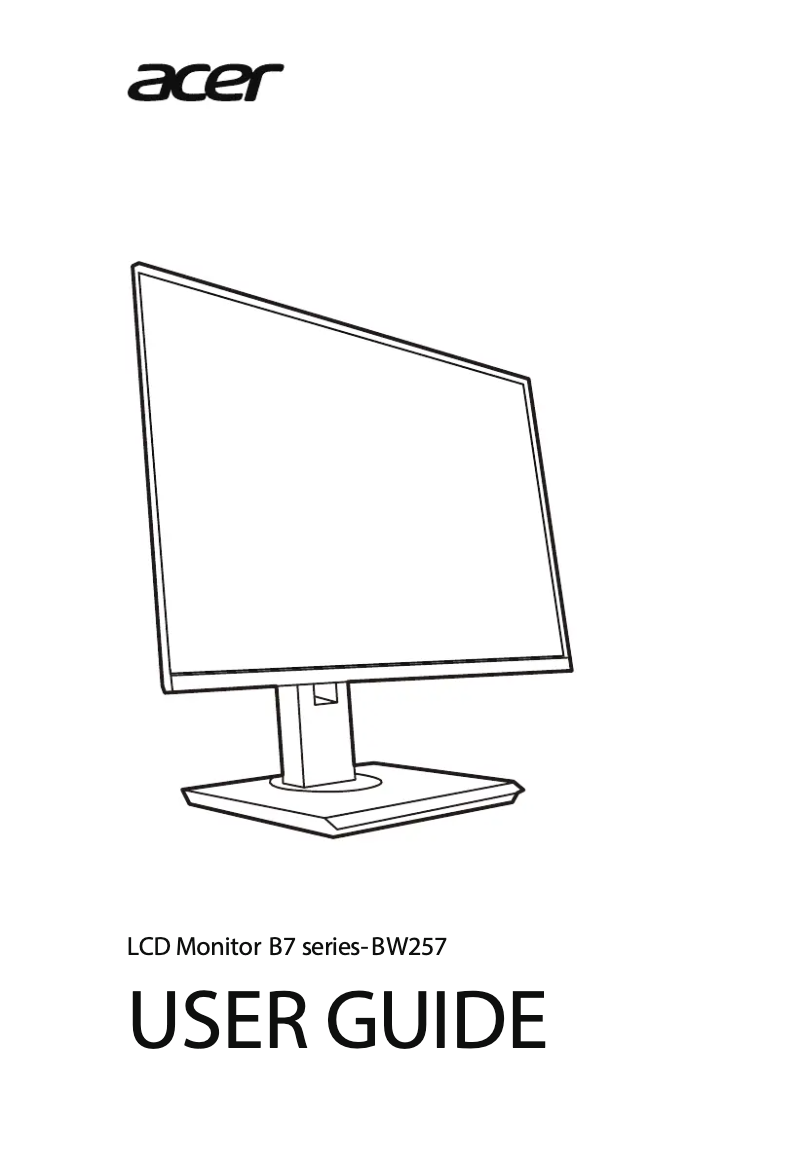 Page 1 of the manual Quick Start Guide Acer BW257