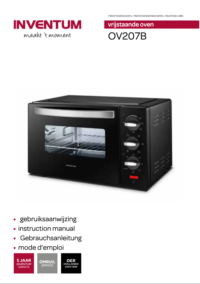 First page image of the manual for OV207B