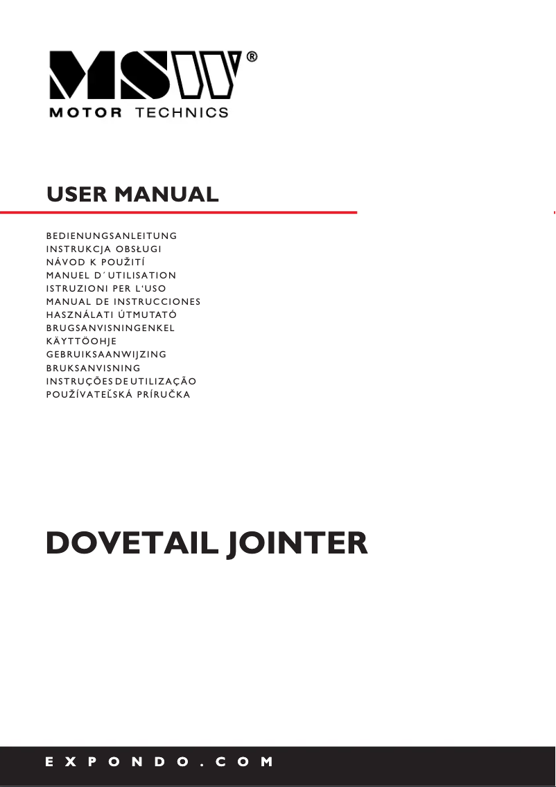 Page 1 of the manual User Manual MSW MSW-JJS-E1P