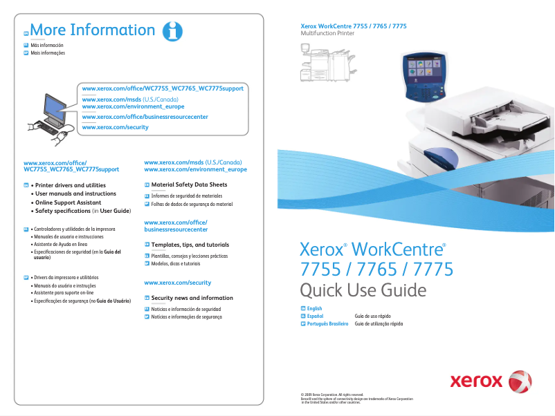 First page image of the manual for WorkCentre 7765
