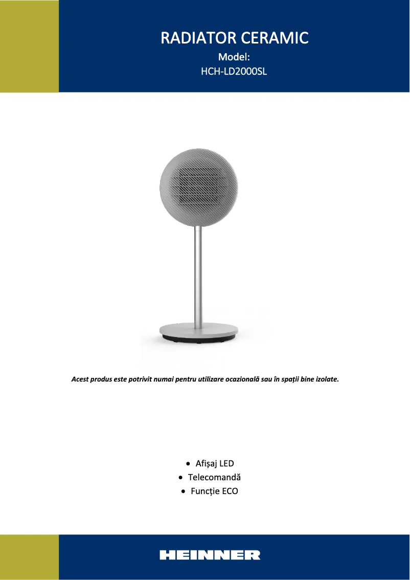 First page image of the manual for HCH-LD2000SL