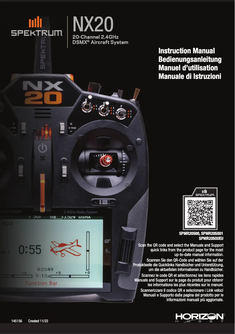 First page image of the manual for NX20