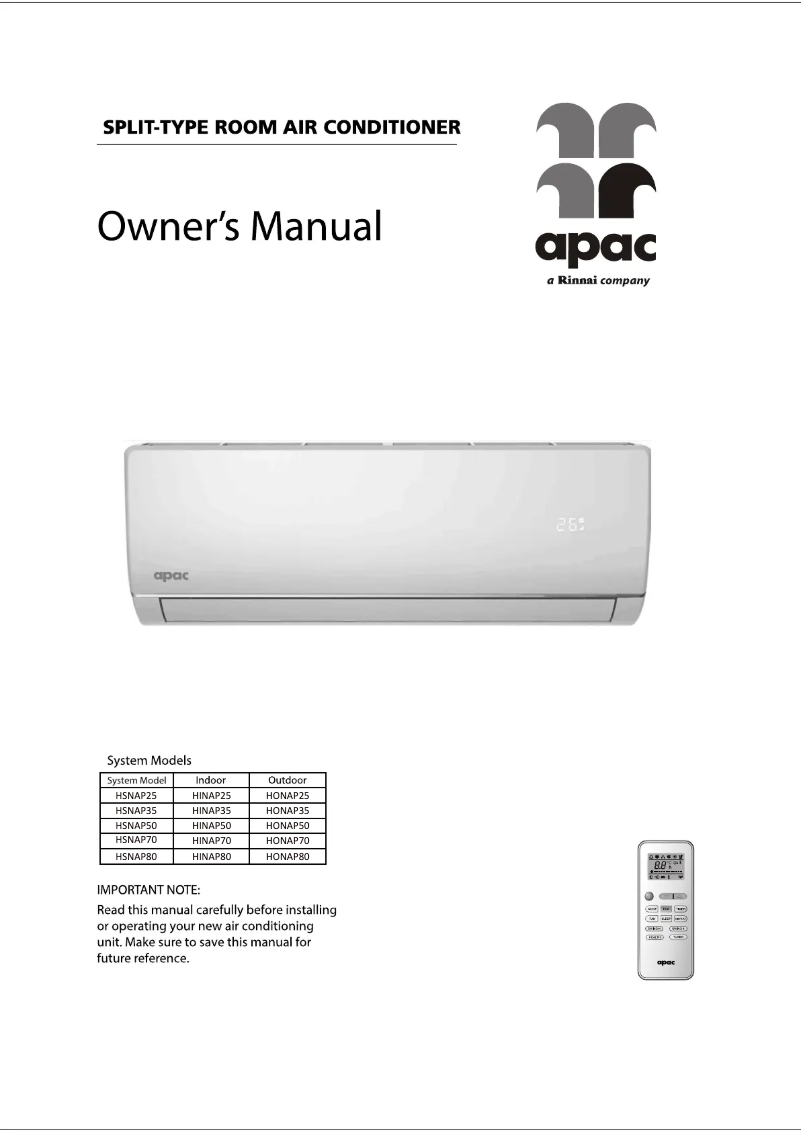 First page image of the manual for HSNAP25