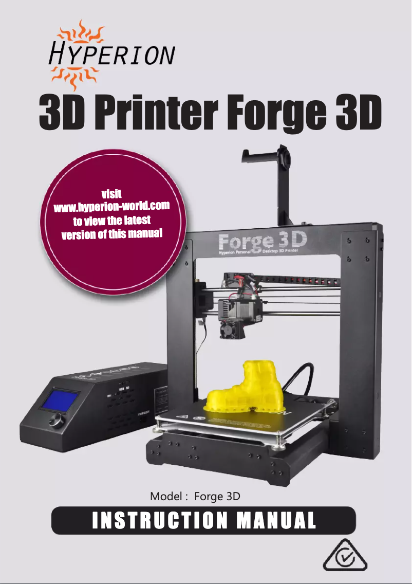 First page image of the manual for Forge 3D