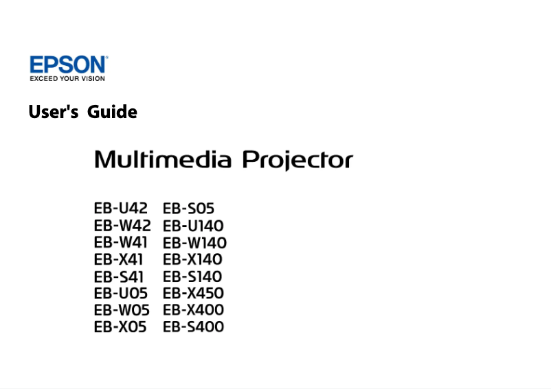 Image de la première page du manuel de l'appareil EB-W42