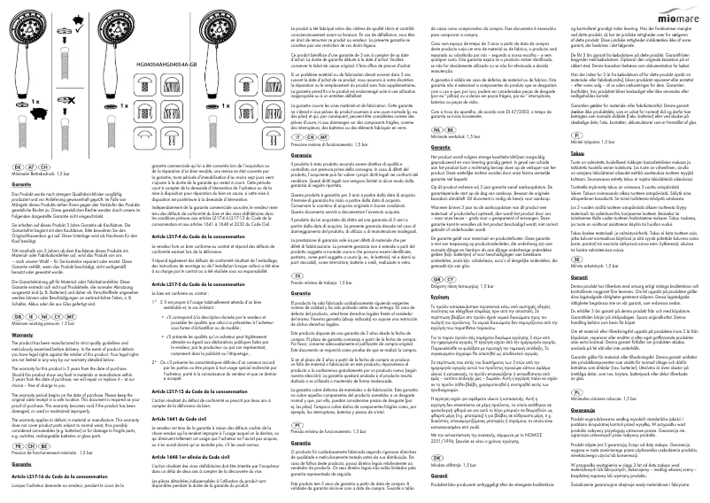 Page 1 of the manual User Manual Miomare IAN 297647
