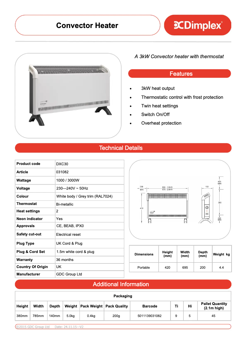 First page image of the manual for DXC30