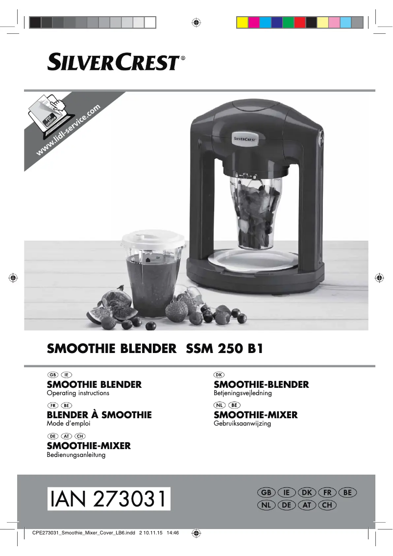 First page image of the manual for SSM 250 B1