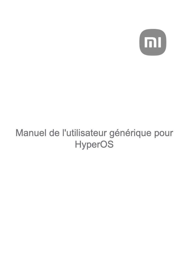 First page image of the manual for HyperOS