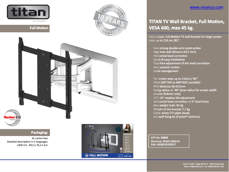 First page image of the manual for BFMO 8060 W