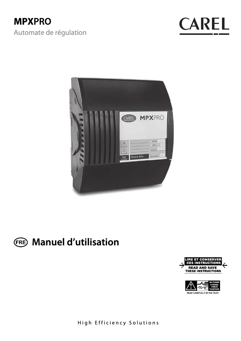 Page 1 of the manual User Manual Carel MPXPRO