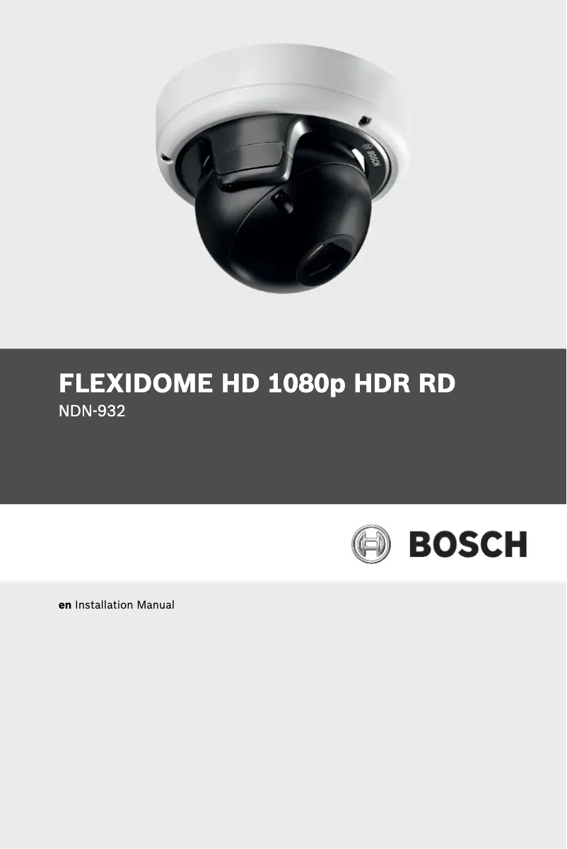 Page 1 of the manual User Manual Bosch FlexiDomeHD NDN-932