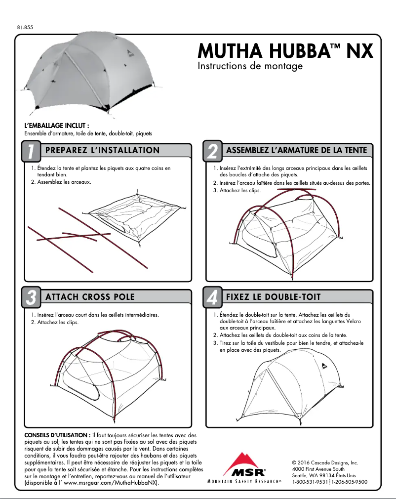 First page image of the manual for Mutha Hubba NX