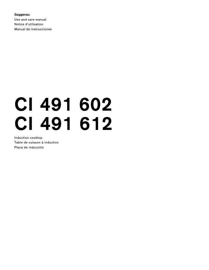 Image de la première page du manuel de l'appareil CI491602