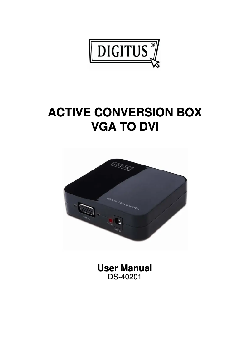 First page image of the manual for DS-40201