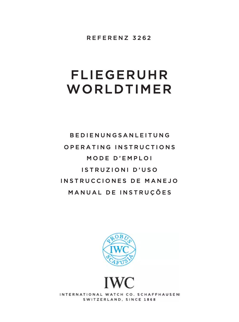 Page 1 of the manual User Manual IWC Pilot Worldtimer 3262