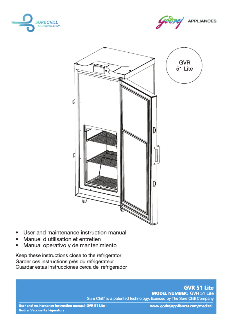 First page image of the manual for GVR 51 LITE
