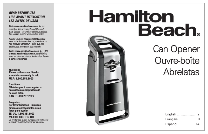 Page 1 of the manual User Manual Hamilton Beach SmoothTouch 76606Z