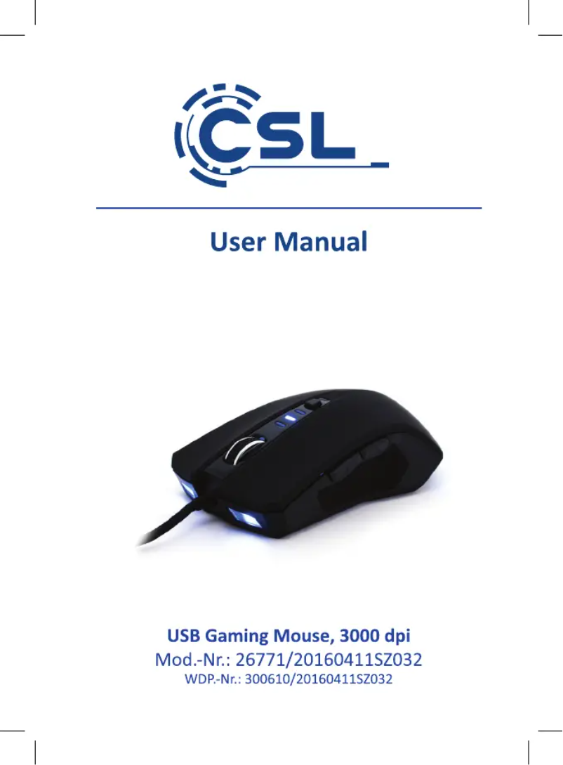 Page 1 of the manual User Manual CSL 300610