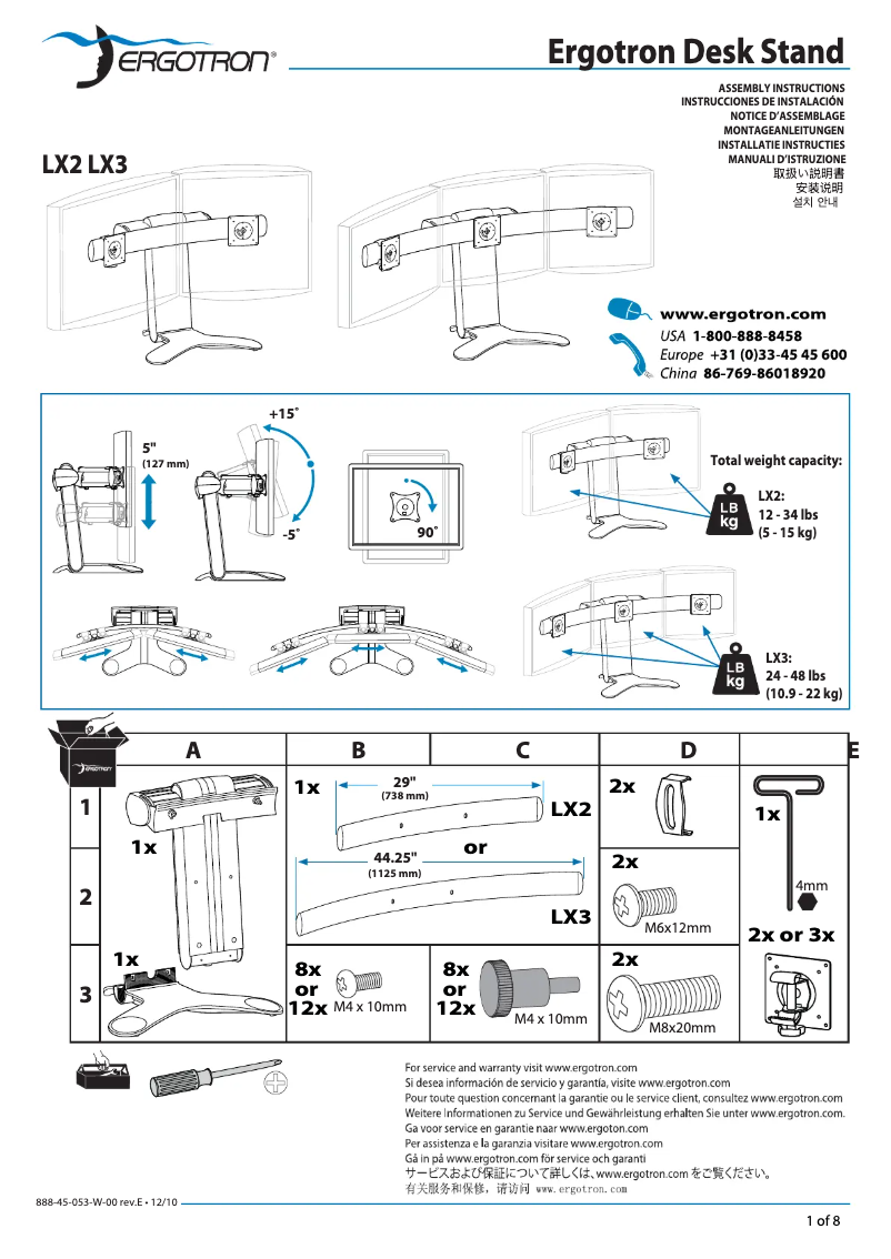 Image de la première page du manuel de l'appareil LX Series Dual Display Lift Stand