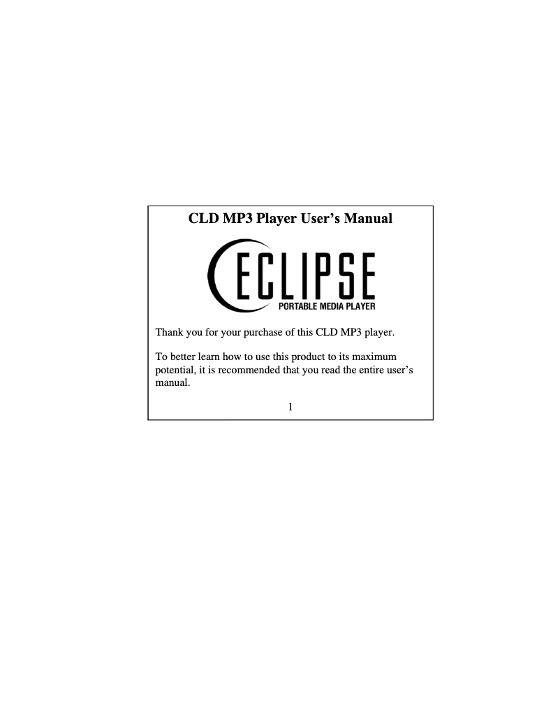 First page image of the manual for CLD