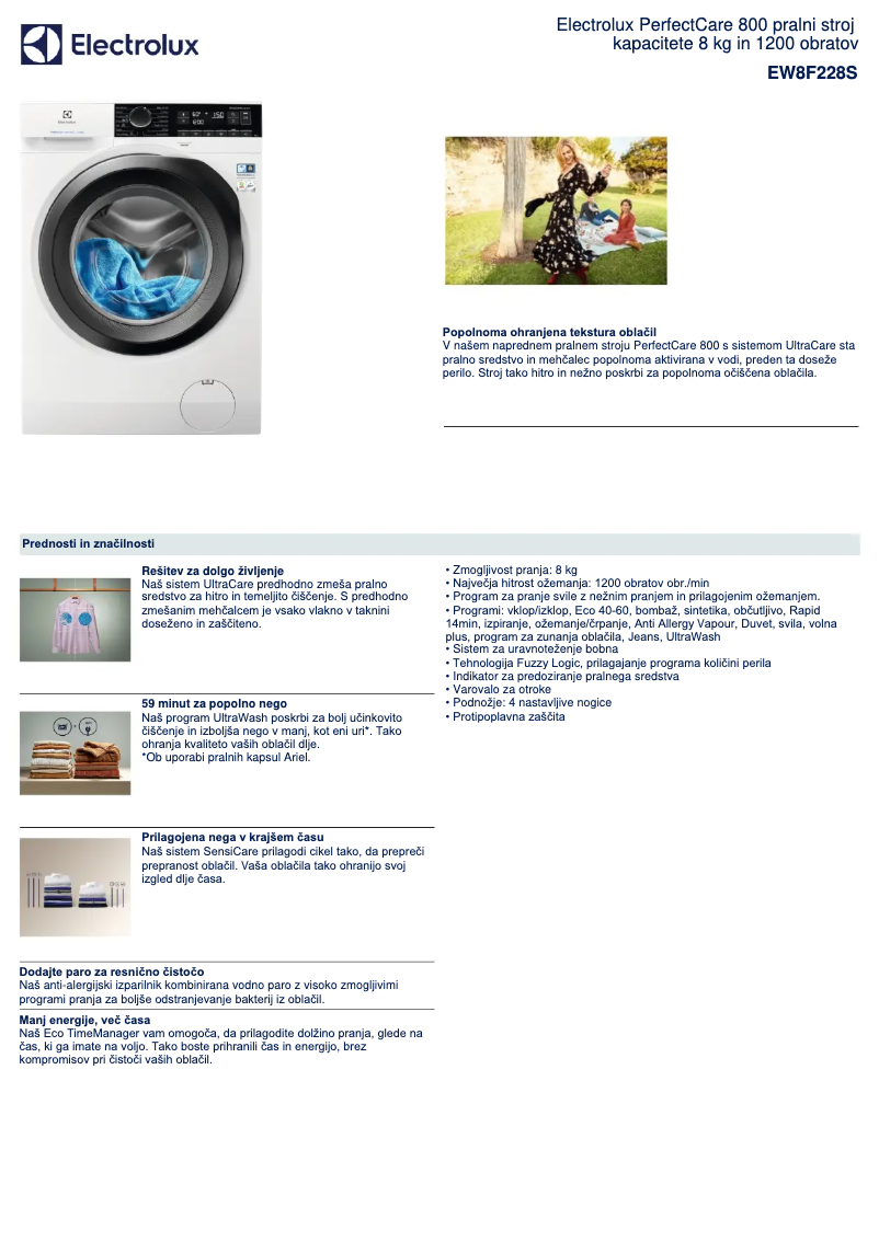 First page image of the manual for EW8F228S