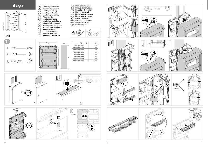 Page 1 of the manual User Manual Hager VS212PT