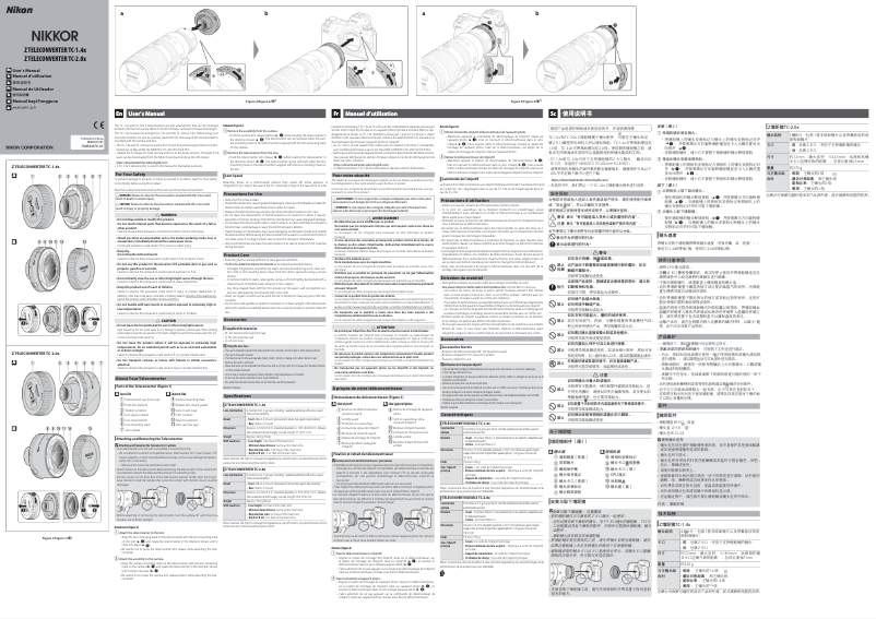 Page 1 of the manual User Manual Nikon Nikkor Z Teleconverter TC-1.4X