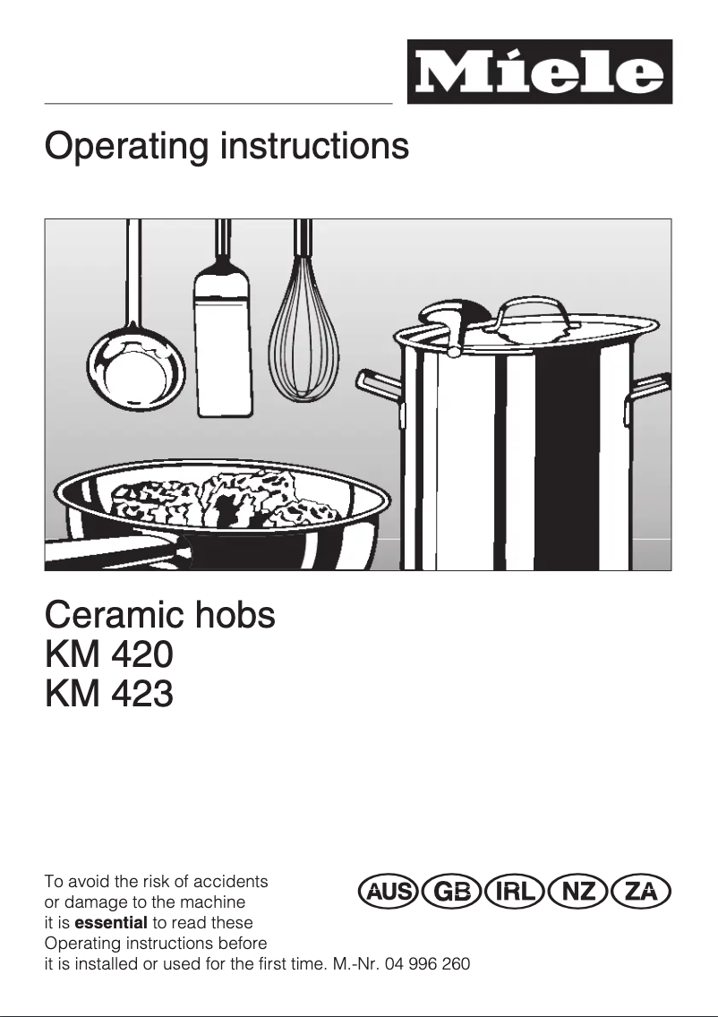 First page image of the manual for KM 420