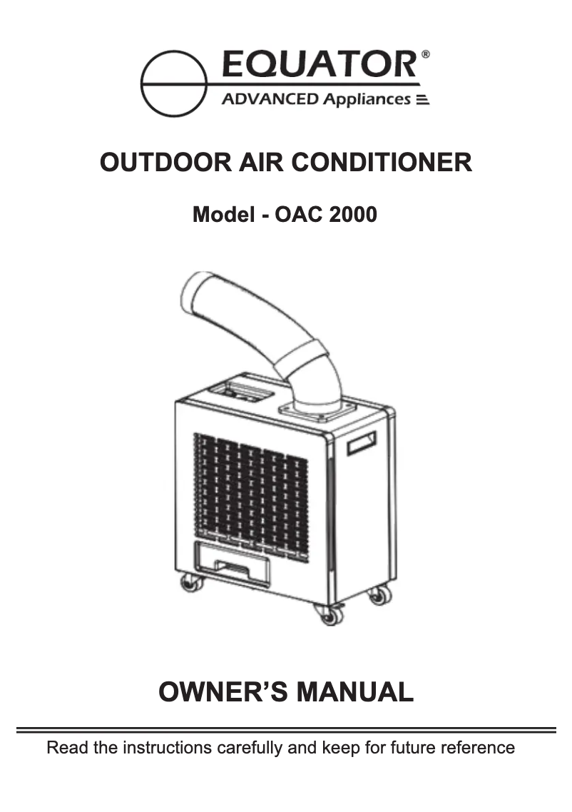 First page image of the manual for OAC 2000