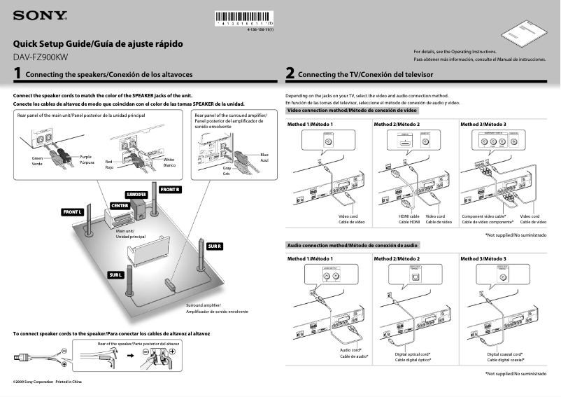 First page image of the manual for DAV-FZ900KW