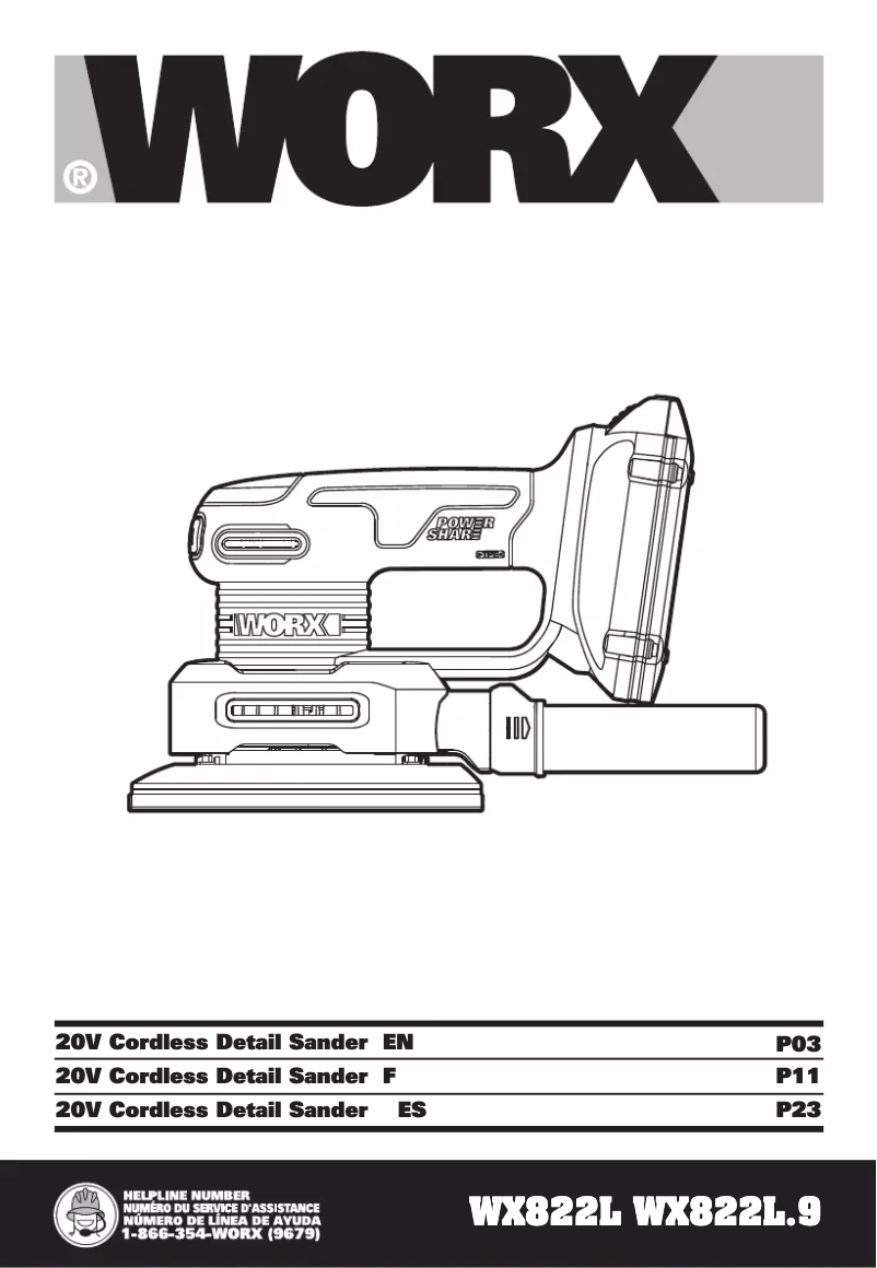 Page 1 of the manual User Manual Worx WX822L