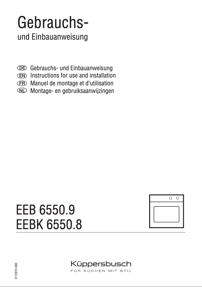 First page image of the manual for EEB 6550.9