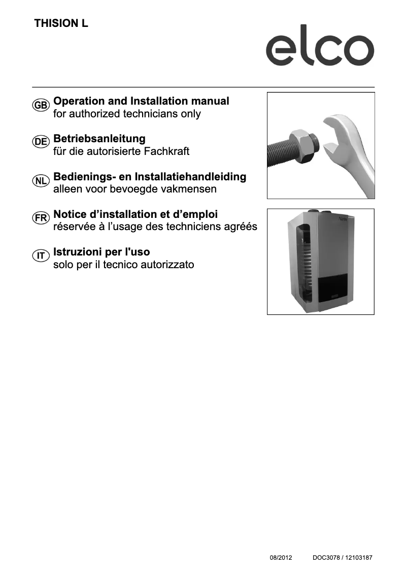 Page 1 of the manual User Manual Elco Thison L