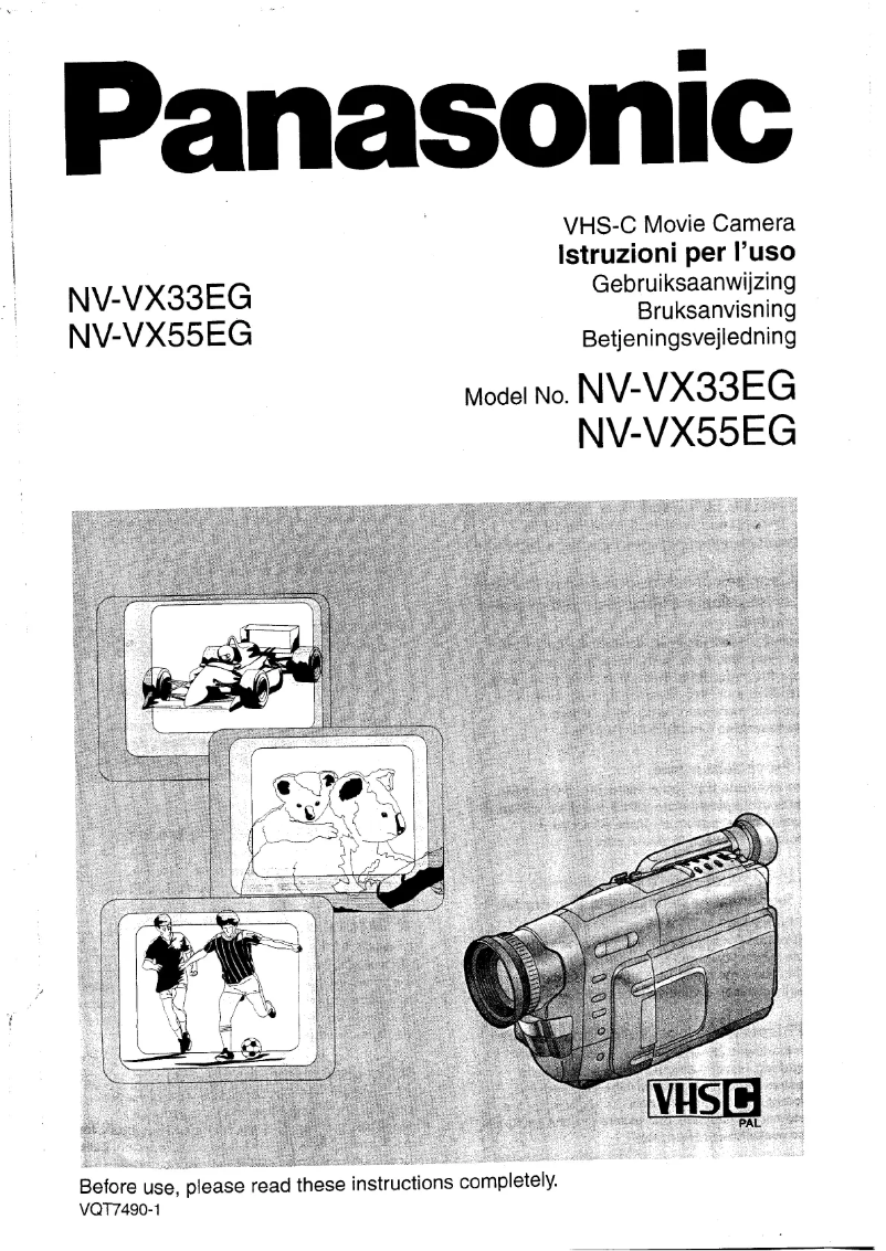 First page image of the manual for NV-VX55EG