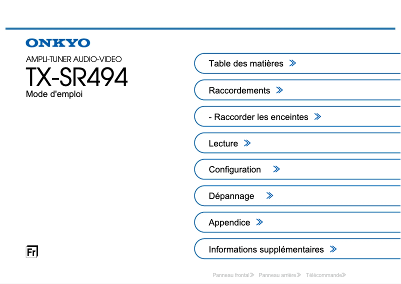 First page image of the manual for TX-SR494