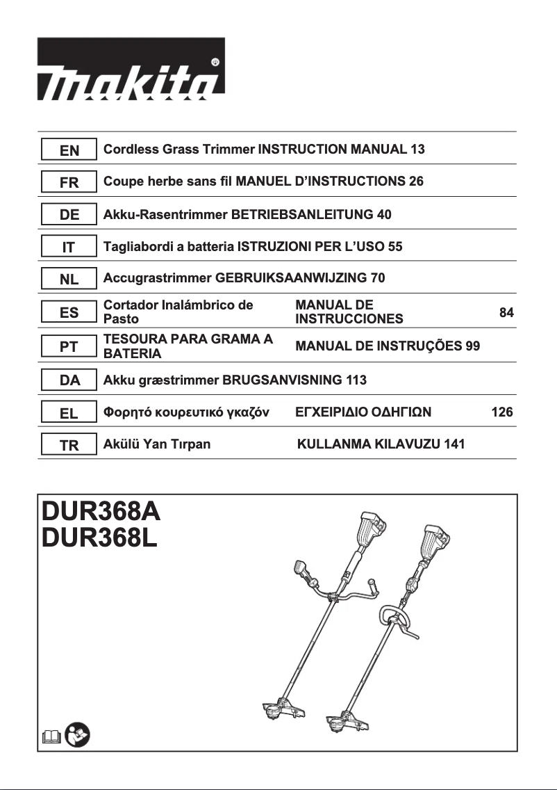 Page 1 of the manual User Manual Makita DUR368LPT2