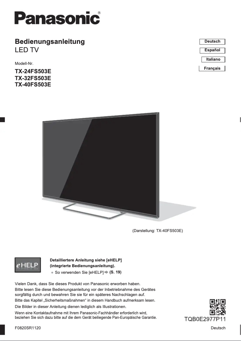First page image of the manual for TX-24FS503E
