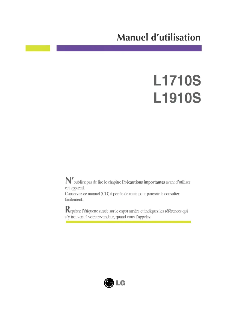 First page image of the manual for L1710S