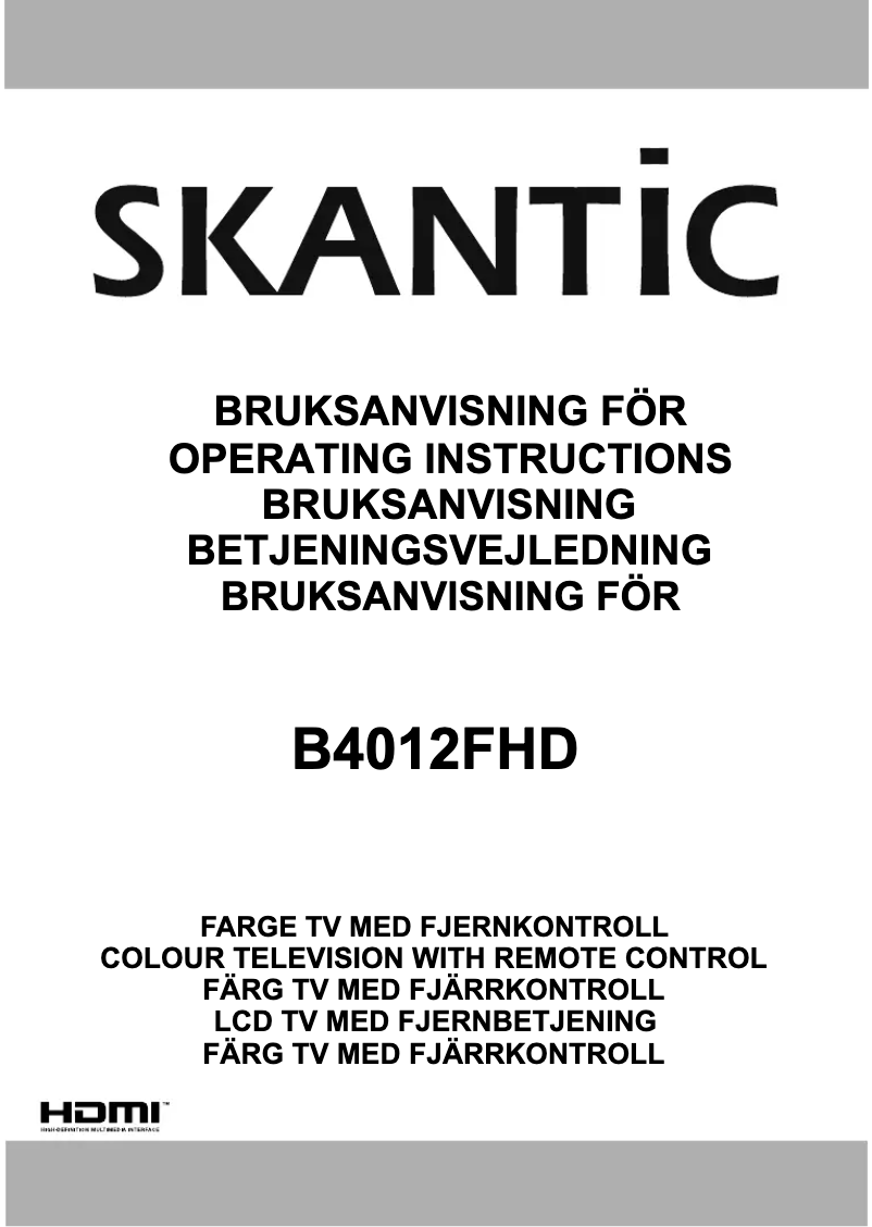 First page image of the manual for B4012FHD