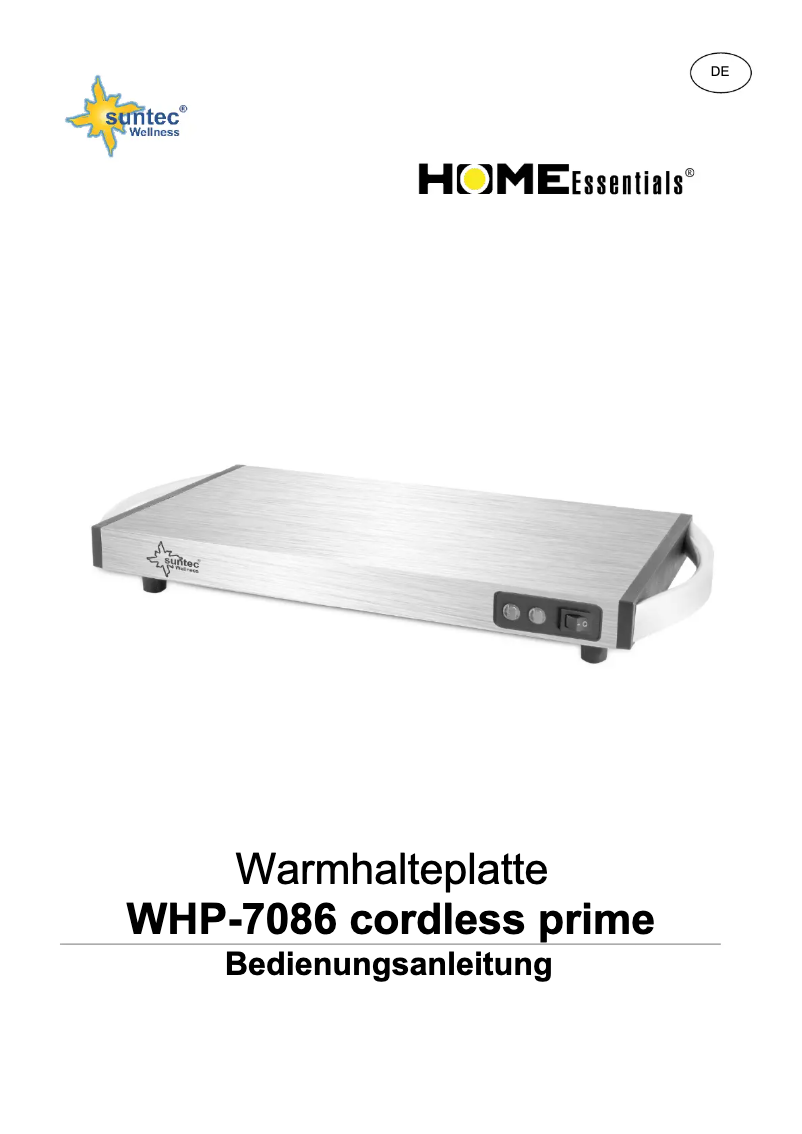 First page image of the manual for WHP-7086 cordless prime