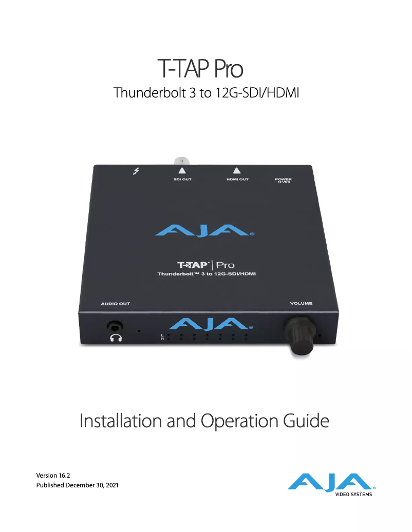 First page image of the manual for TAP-PRO