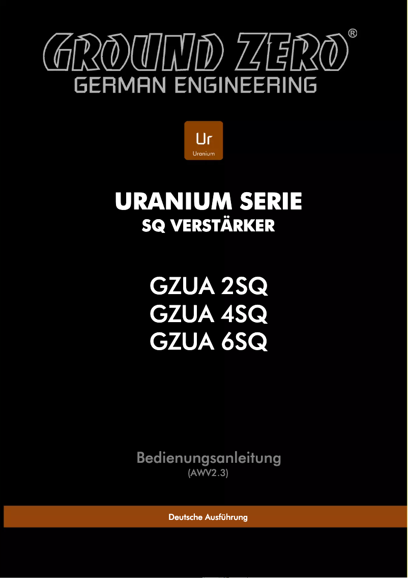 Page 1 of the manual User Manual Ground Zero GZUA 4SQ