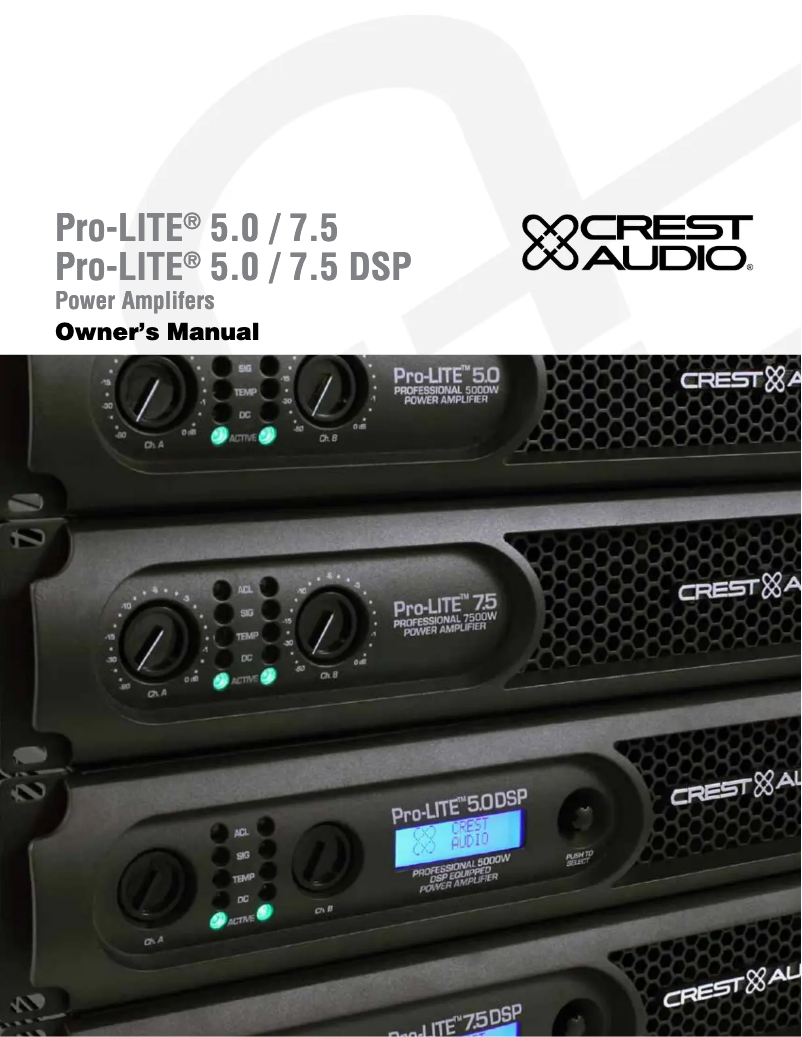Page 1 of the manual User Manual Peavey Pro-LITE 5.0 DSP