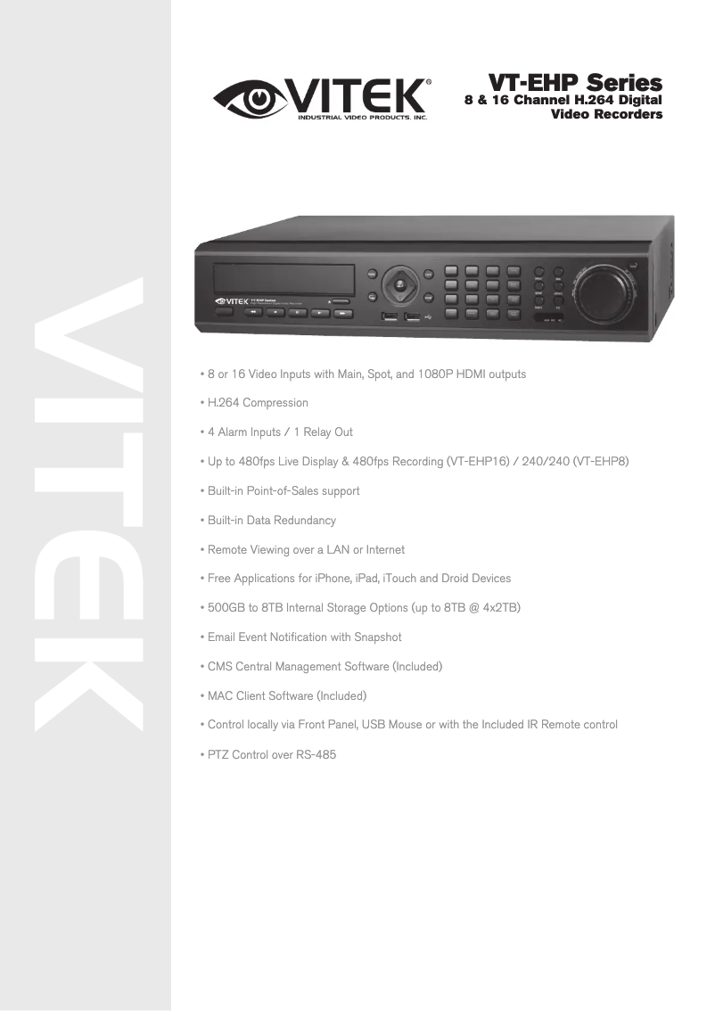 Page 1 of the manual User Manual Vitek VT-EHP16